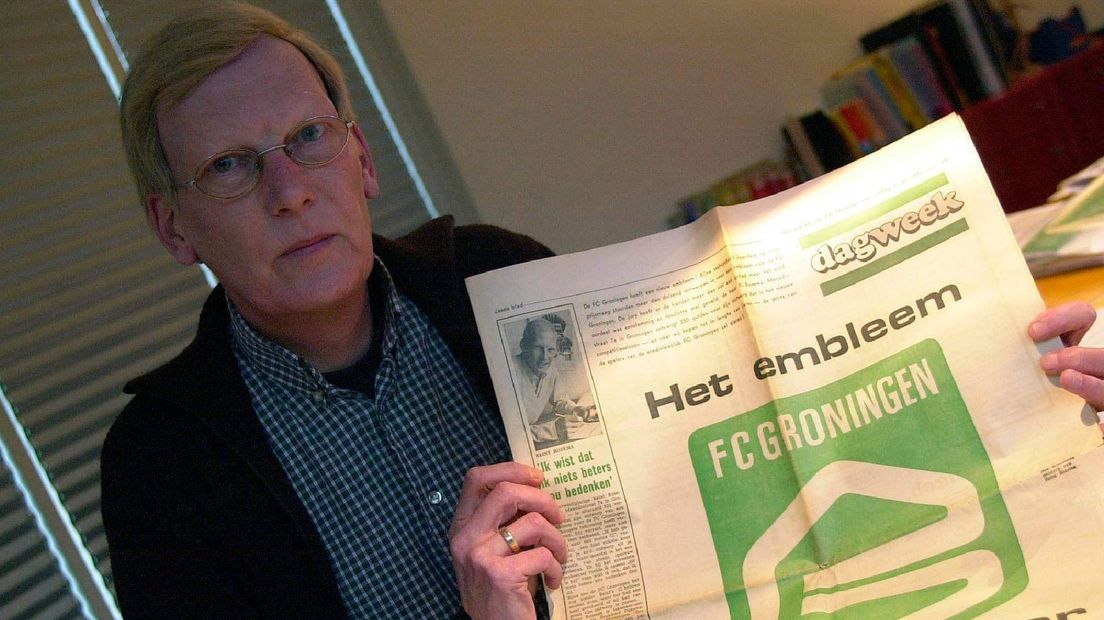 Reint Rozema met zijn logo in de krant uit 1971