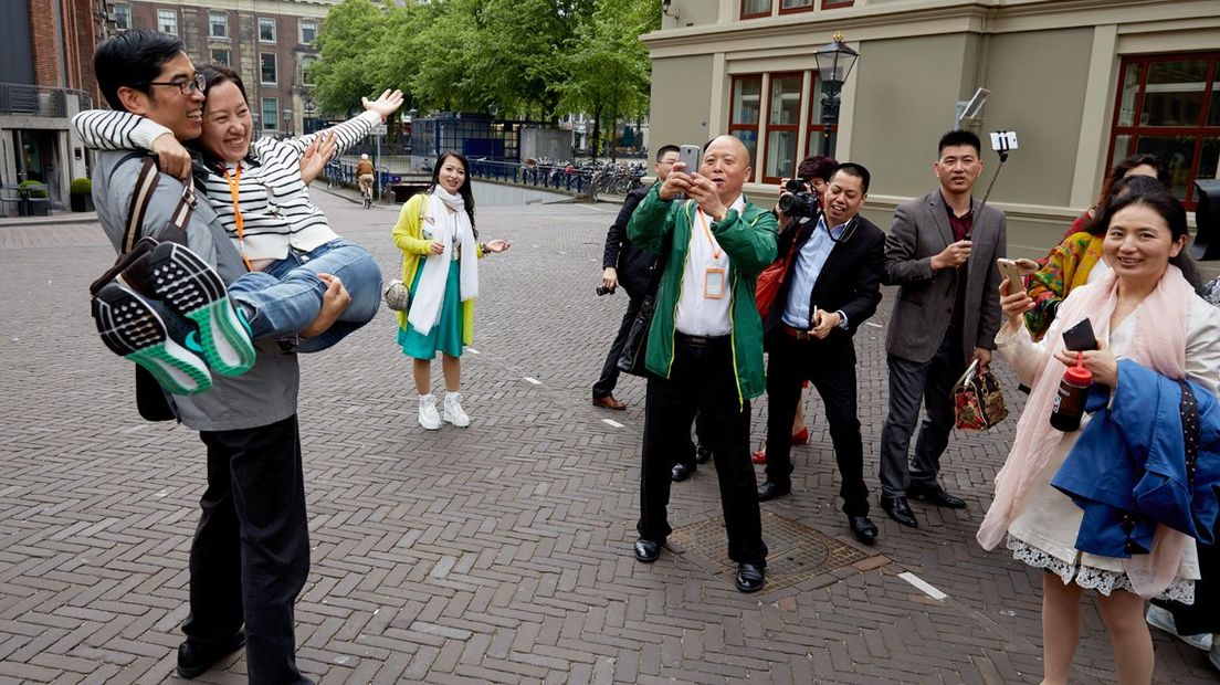 Chinese toeristen in Den Haag. 