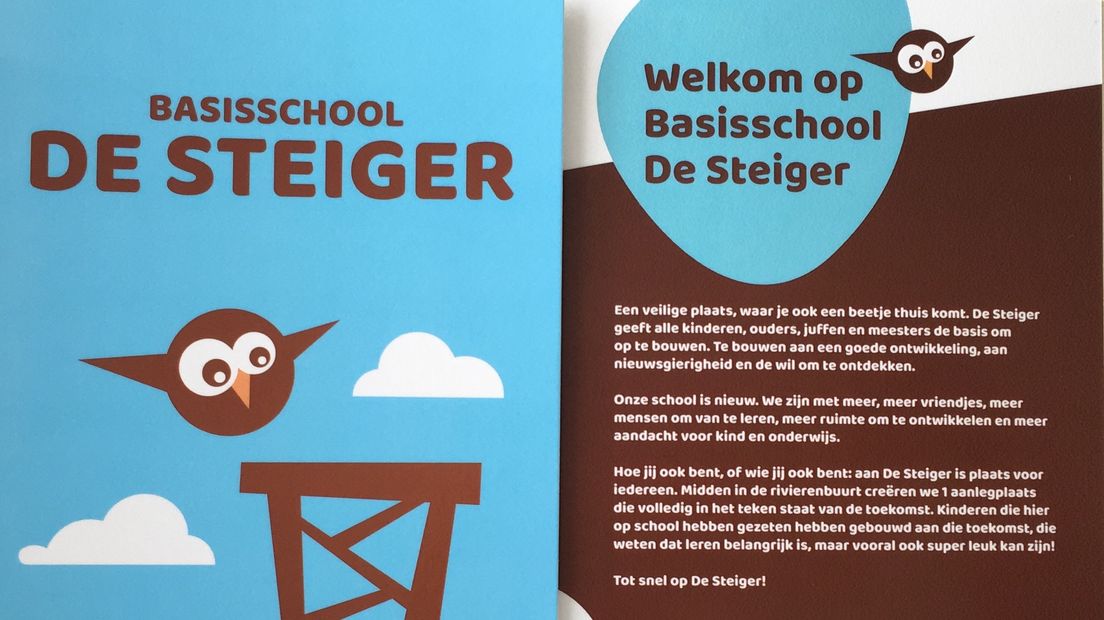 Ouders kregen een kaartje met daarop uitleg over de betekenis van de nieuwe naam van de school.