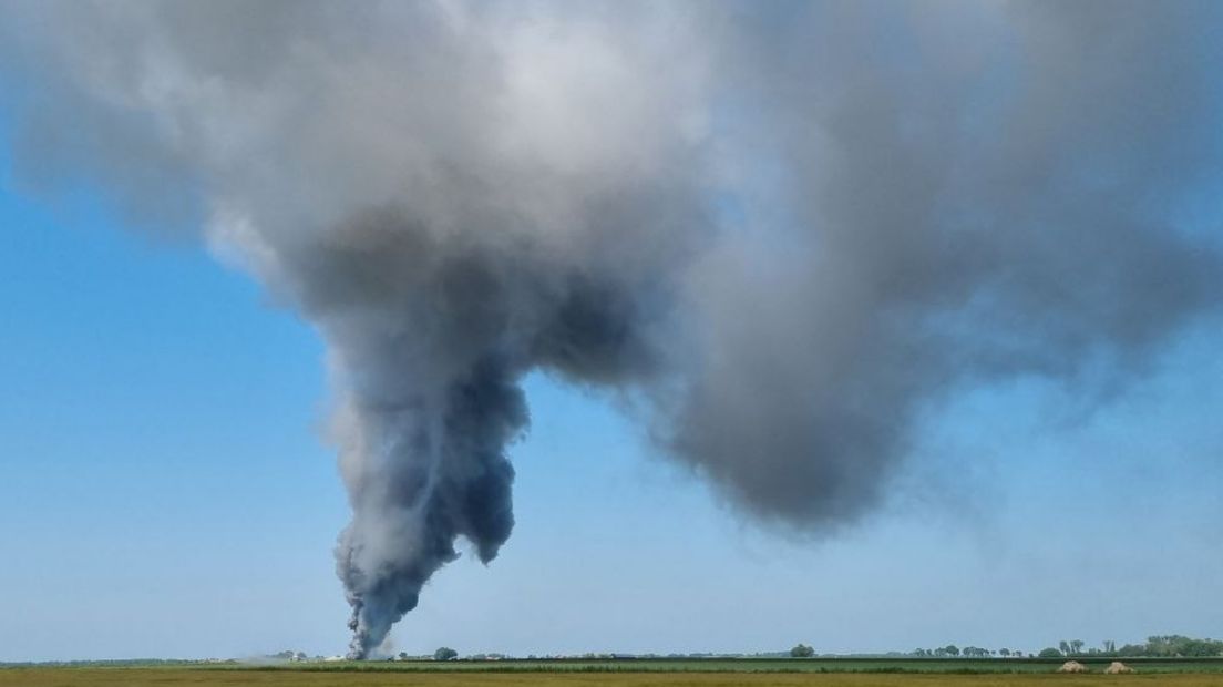 De rook gezien vanaf de Blauwe Roos in Winschoten