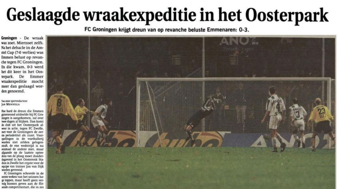 Wedstrijdverslag in Nieuwsblad van het Noorden