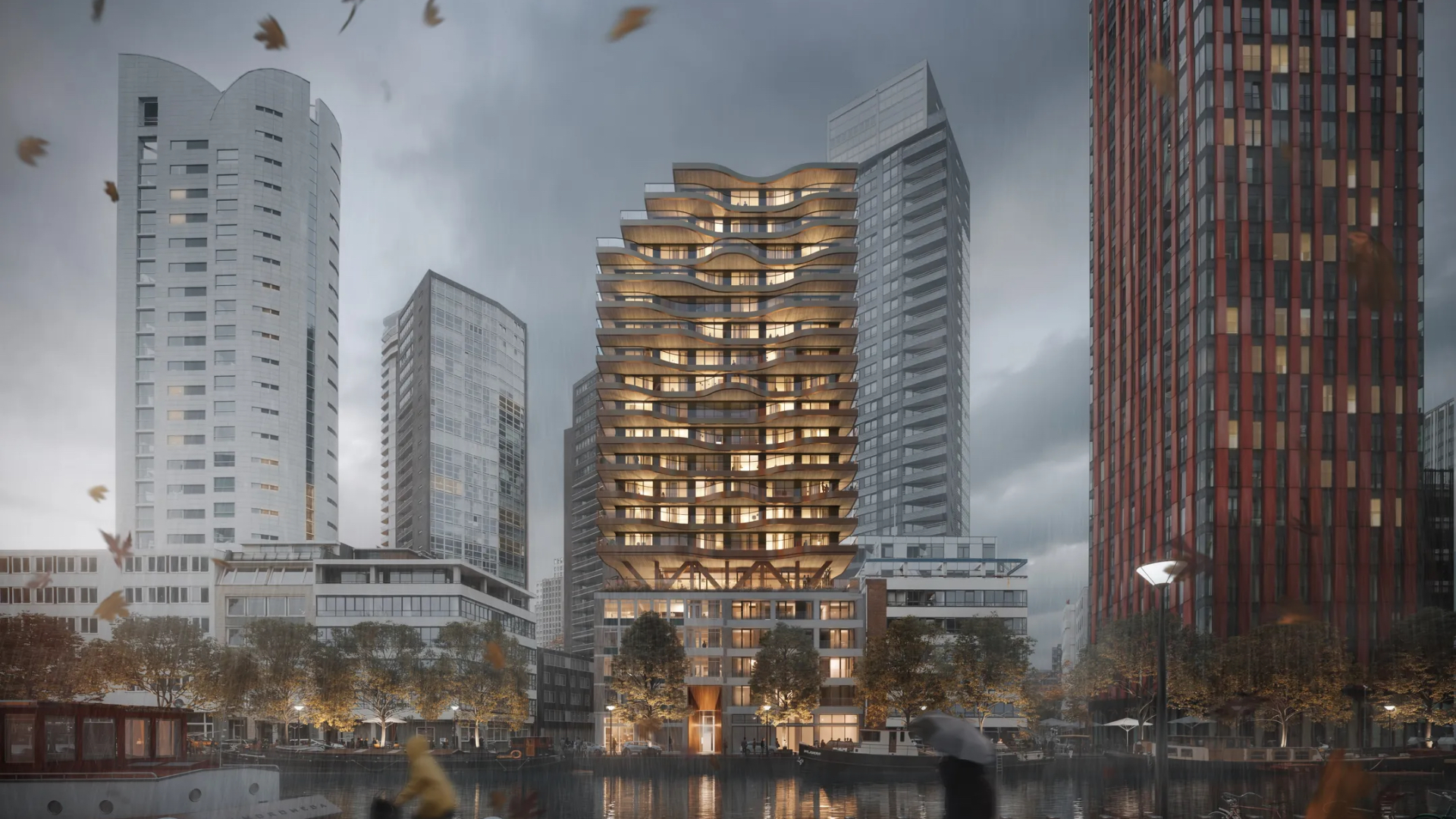 Met een hoogte van iets meer dan 65 meter zal woontoren Riva klein afsteken tegenover de andere torens in het centrum.