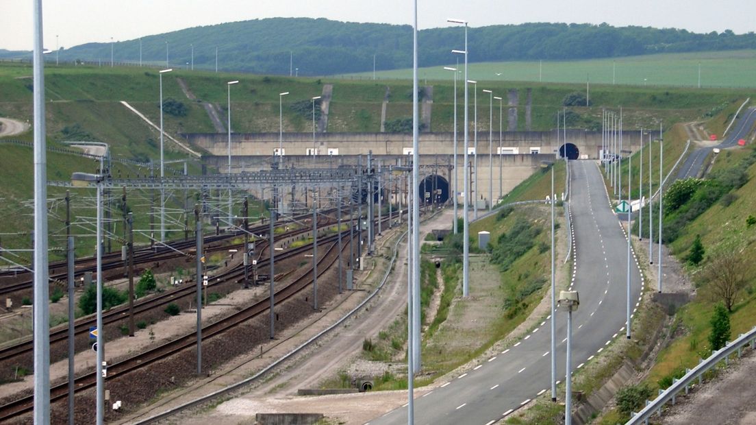 Uitgang van de Eurotunnel bij het Franse Coquelles