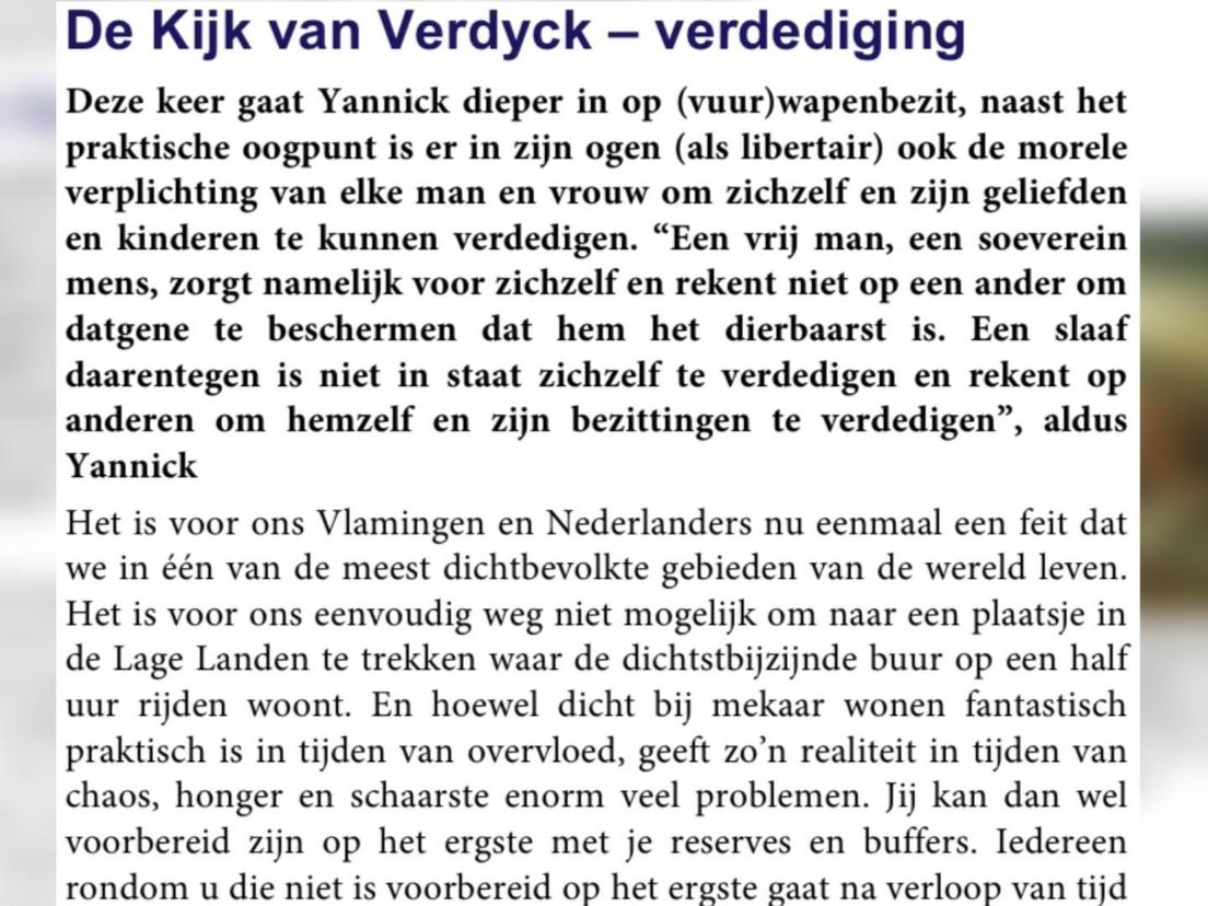Fragment uit het manifest van Yannick Verdyck