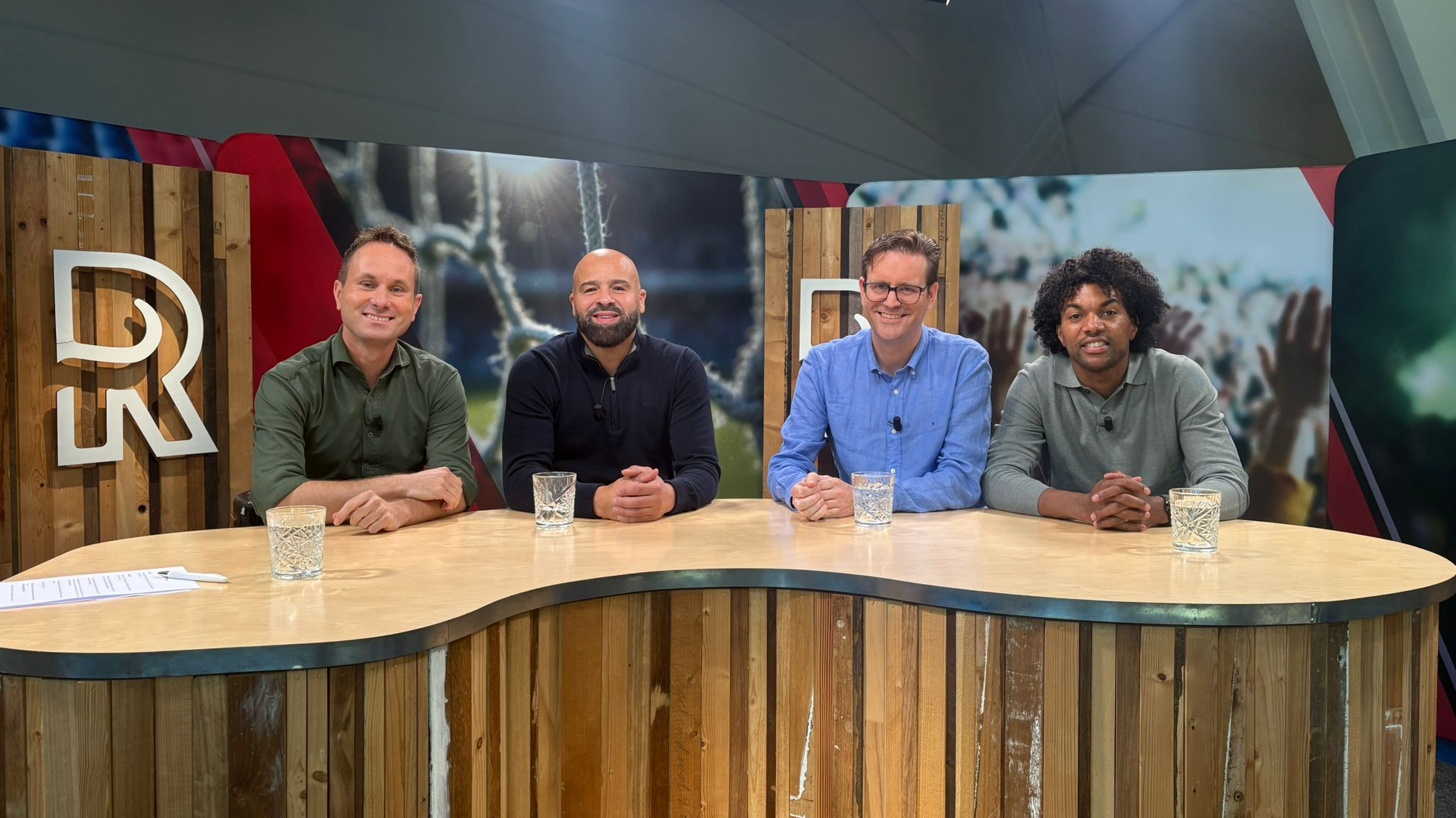 Bart Nolles, Ali Boussaboun, Dennis van Eersel en Diego Biseswar in FC Rijnmond