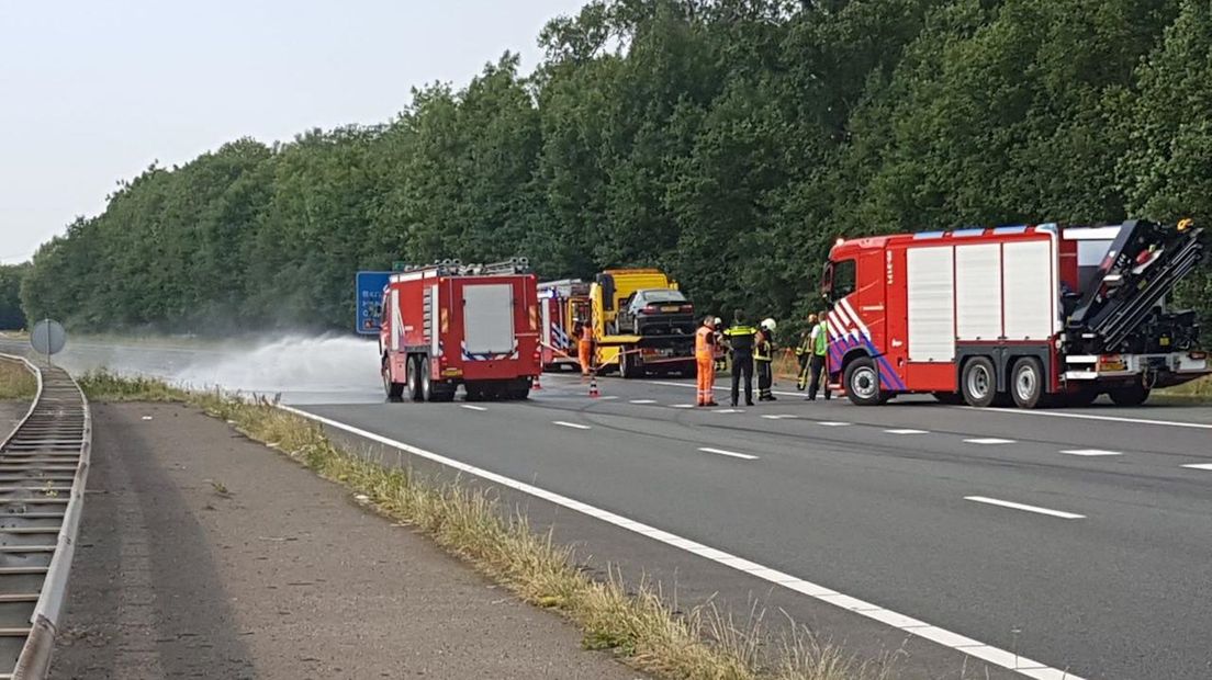 Er werd water op het accuzuur gespoten om het te verdunnen