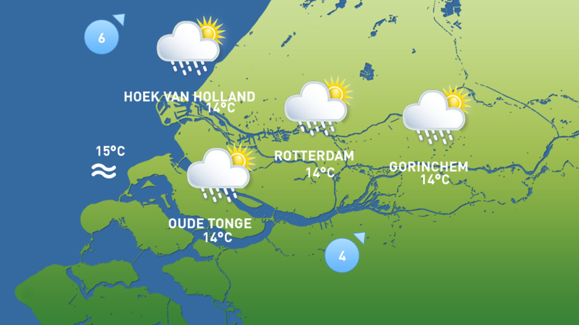 Het weerbeeld van donderdag 22 oktober.