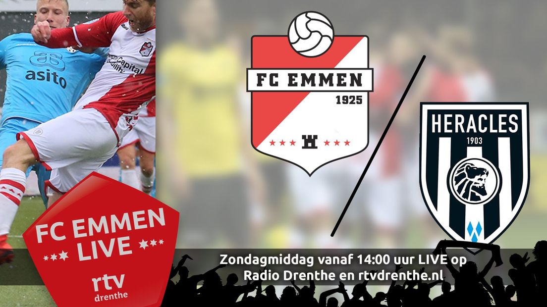 Vanmiddag is Heracles - FC Emmen live te volgen op Radio Drenthe (Rechten: RTV Drenthe)