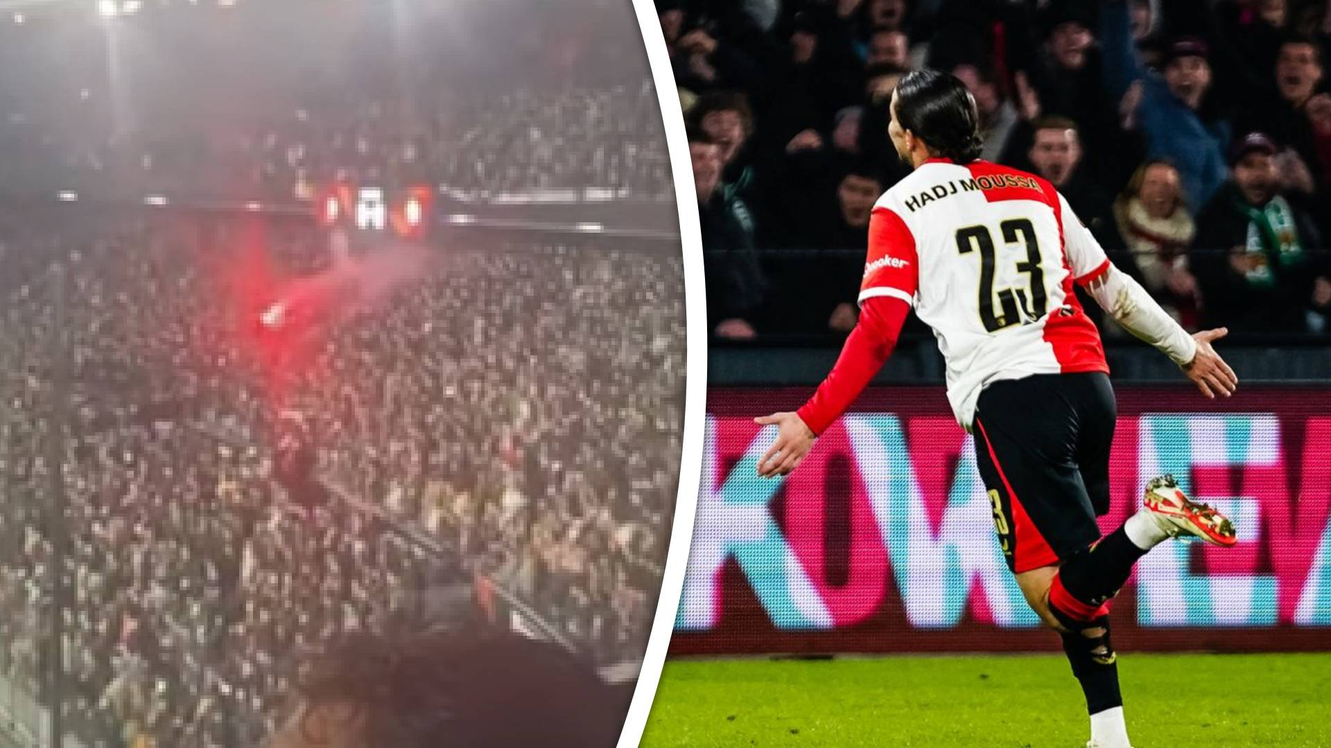 Aan het begin van de wedstrijd wordt een fakkel gegooid.