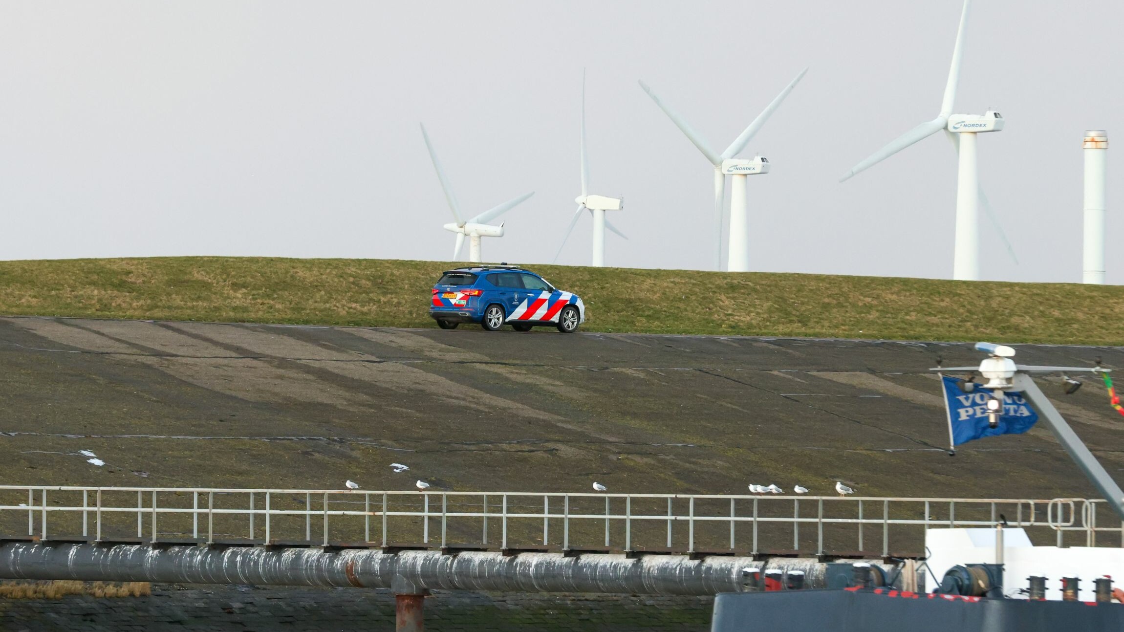 Kontrôle yn de haven fan Harns fan de maresjaussee