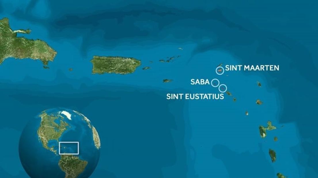 Orkaan Irma trekt over Caribische eilanden Sint Maarten, Sint Eustatius en Saba