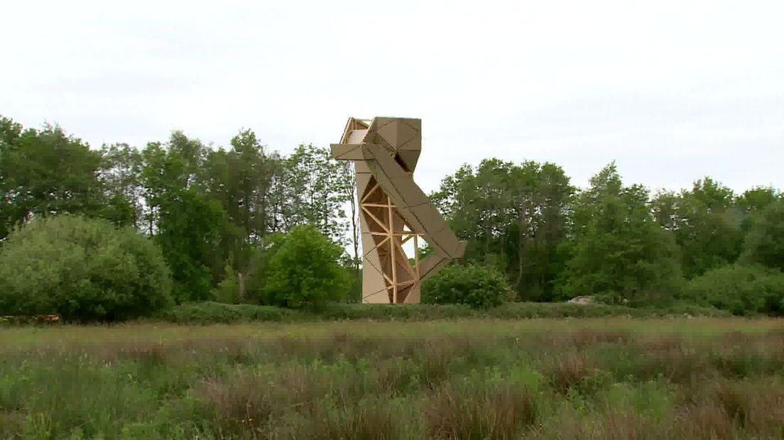 Zo ziet de uitkijktoren en straks ongeveer uit (fotomontage: RTV Drenthe/Jeroen Kelderman)