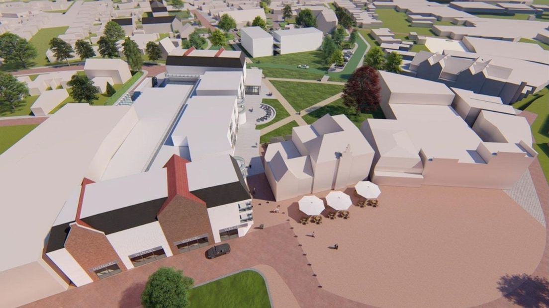 Artist impression voor de invulling van het Gat in de Markt