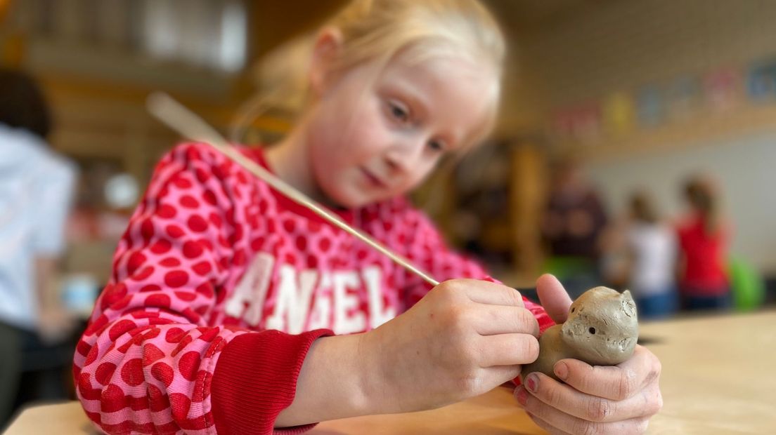 Basisschoolleerlingen maken ieder hun eigen vogel (Rechten: Janet Oortwijn/RTV Drenthe)