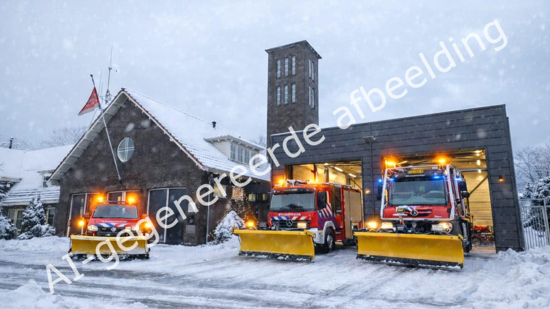 Een AI-gegenereerde afbeelding van de brandweer Maartensdijk