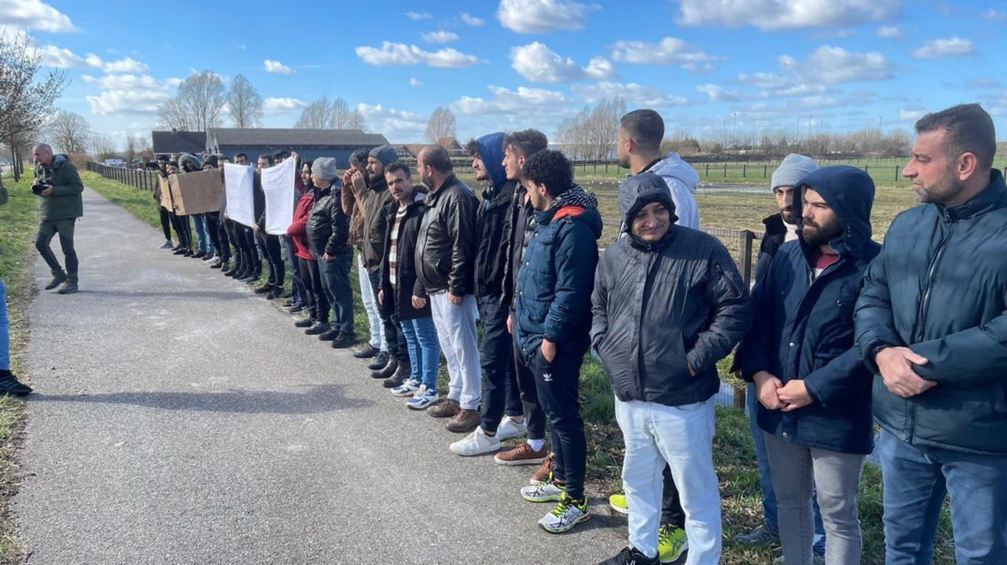 Actievoerende asielzoekers in Zuidbroek