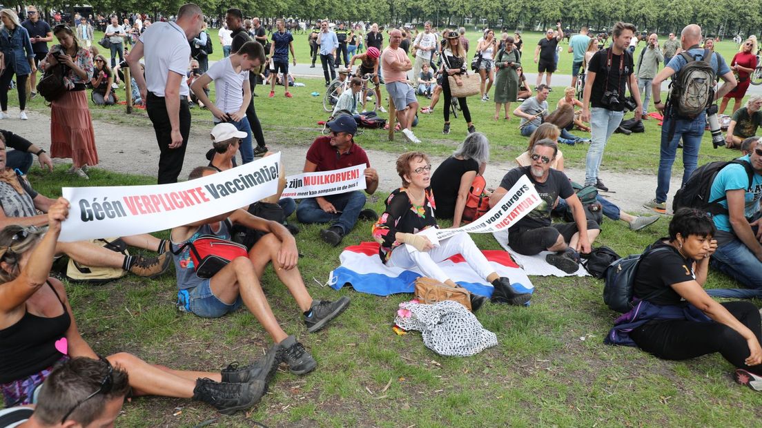 Demonstranten op het Malieveld