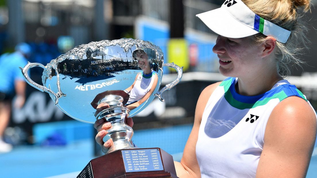 Diede de Groot na het winnen van de Australian Open in februari