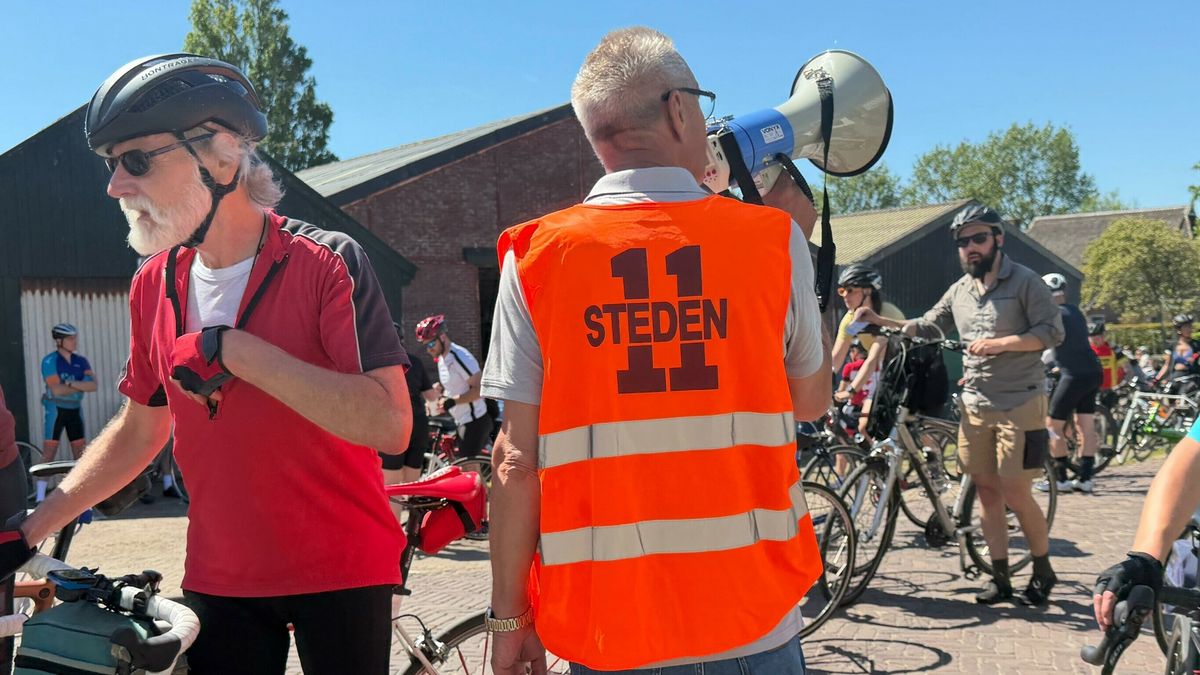 Bij de Fietselfstedentocht is de stempelpost in Holwerd eerder dichtgegaan vanwege drukte