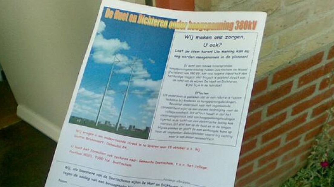 Weerstand tegen hoogspanningmast