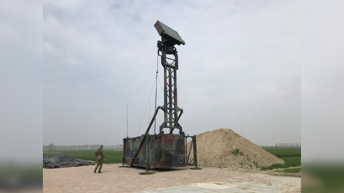 De radar op het terrein van de familie Geluk in Sint-Maartensdijk