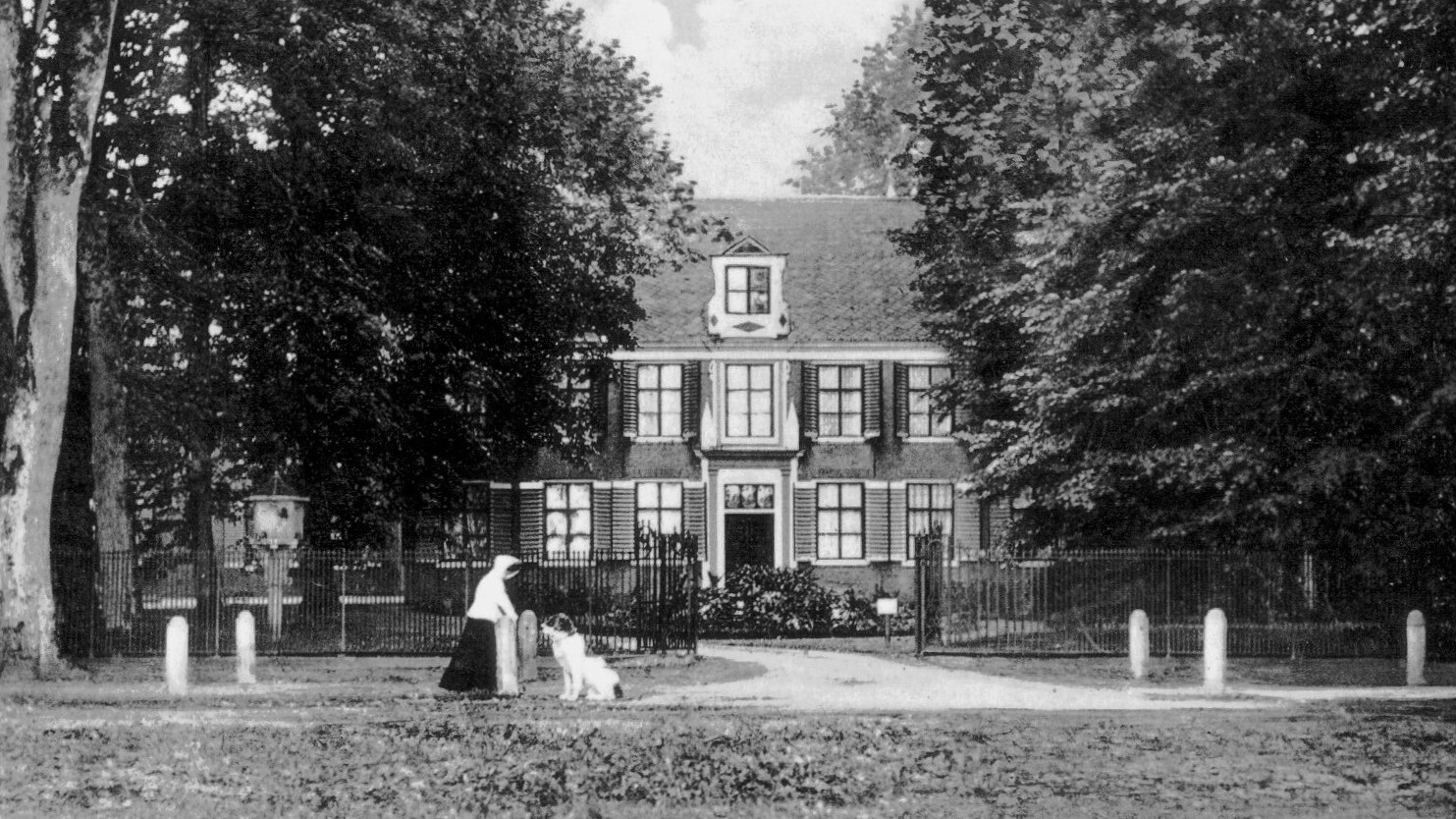 In âlde printkaart mei dêrop Huize Rijs