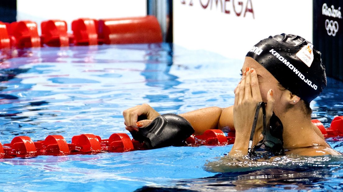 Zwemster Ranomi Kromowidjojo tijdens de vorige Spelen, in 2016