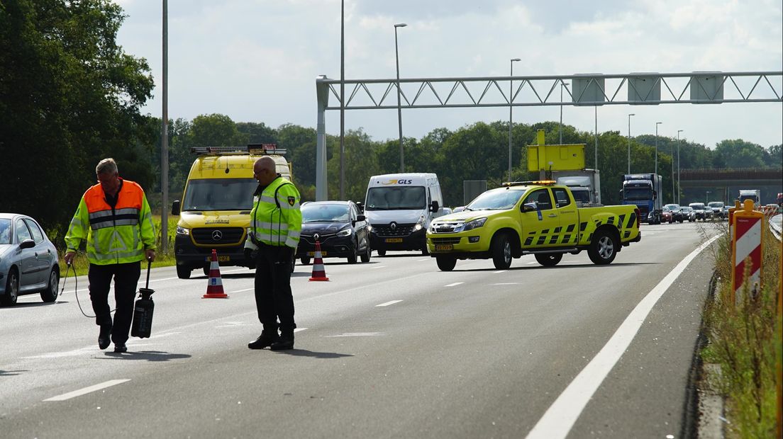 File voor de afslag bij Bathmen op de A1