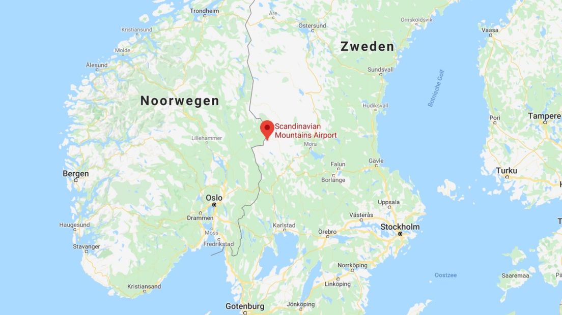 Scandinavian Mountains Airport ligt op de grens van Zweden en Noorwegen