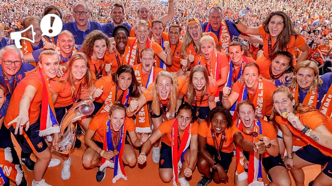 Moeten de Oranjevrouwen net zo veel verdienen als de mannen? (Rechten: ANP/Jerry Lampen)