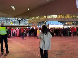 Pro-Palestina-demonstratie op Rotterdam Centraalstation