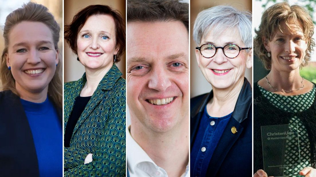 V.l.n.r.: Maaike Zwart, Martina Huijsmans, Frank van Vliet, Karin Schrederhof, Joëlle Gooijer