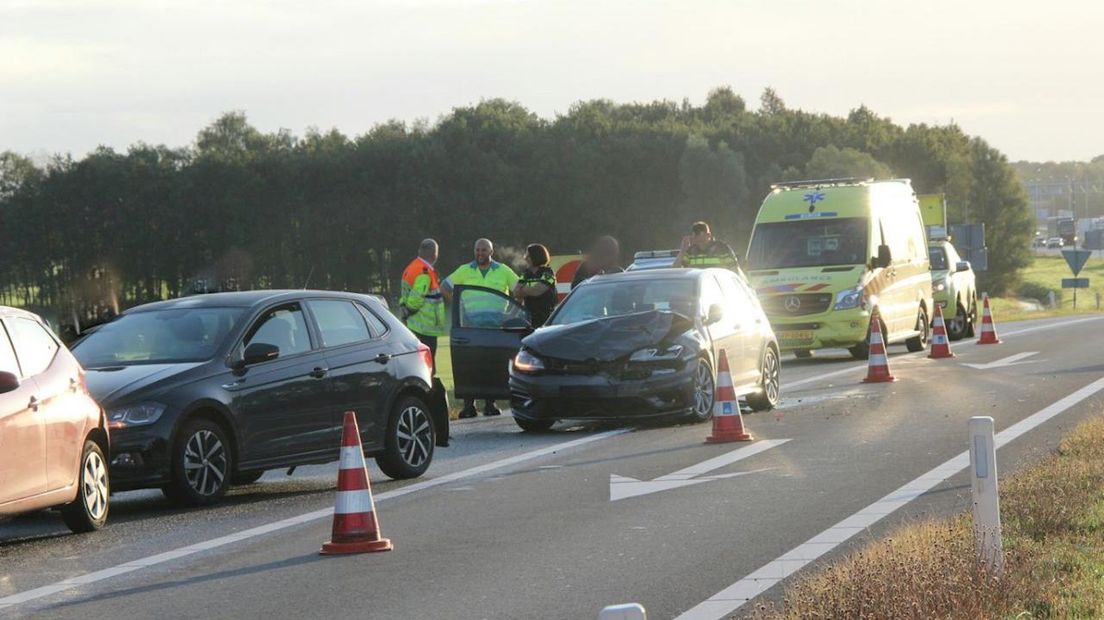 Kettingbotsing op afrit A1