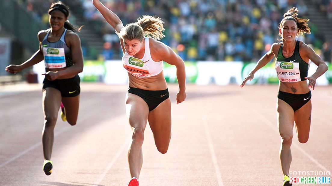 Dafne Schippers tijdens de FBK games van 2018
