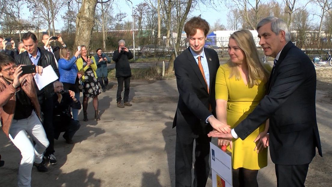 De officiële opening van de aanleg van de Rijnlandroute: Robbert van Cleef