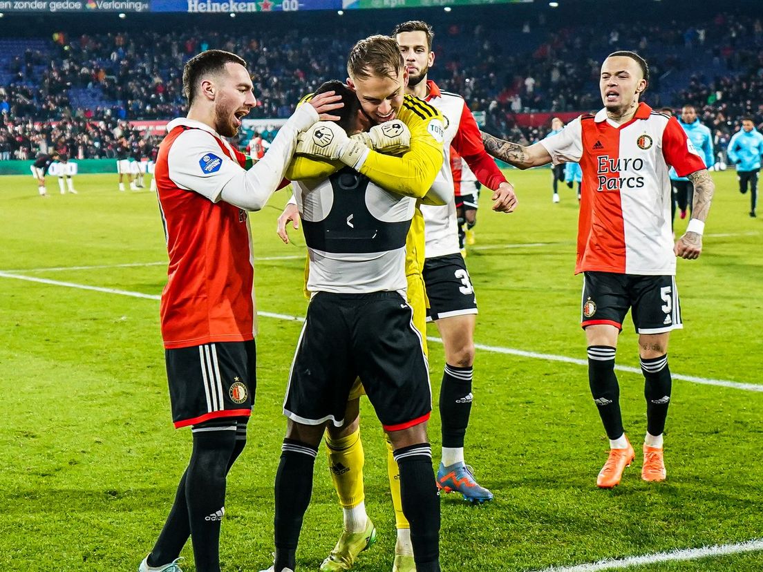 Feyenoord is opgelucht na de spannende strafschoppenserie in de achtste finale tegen NEC