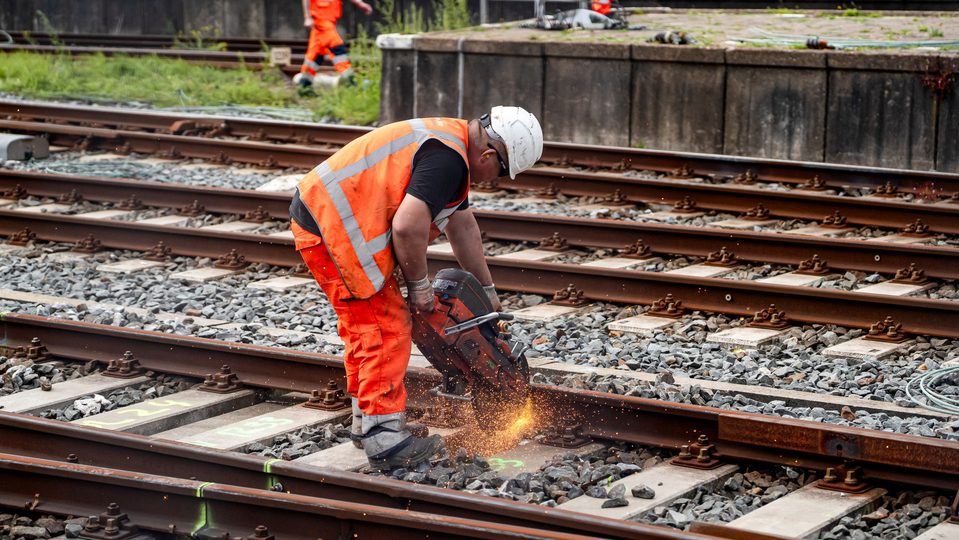Werk aan het spoor bij Den Haag CS
