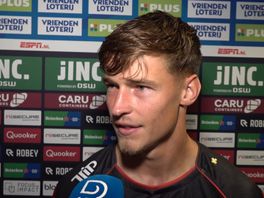 Noah Naujoks is blij dat Excelsior volgend jaar opnieuw in de eredivisie speelt.