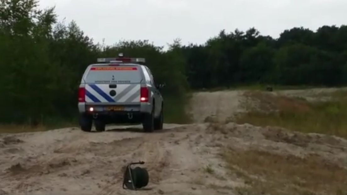 Het omhulsel wordt tot ontploffing gebracht (Rechten: Facebook Politie Noord-Drenthe)