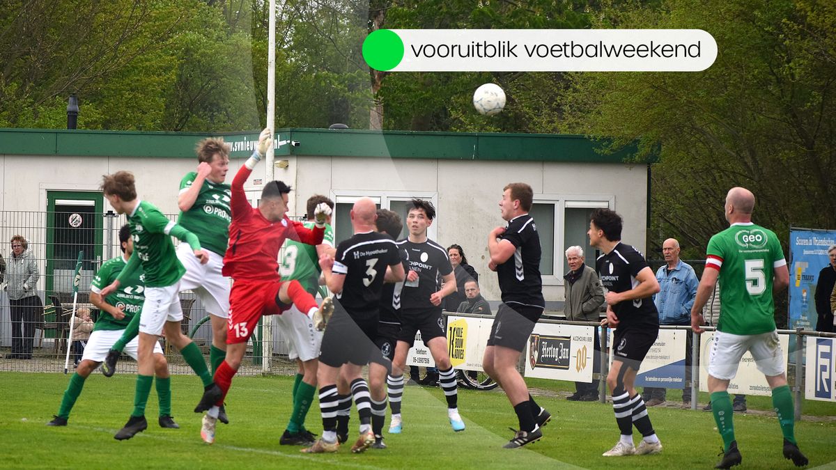Deze wedstrijden worden vanmiddag en morgen gespeeld in het amateurvoetbal
