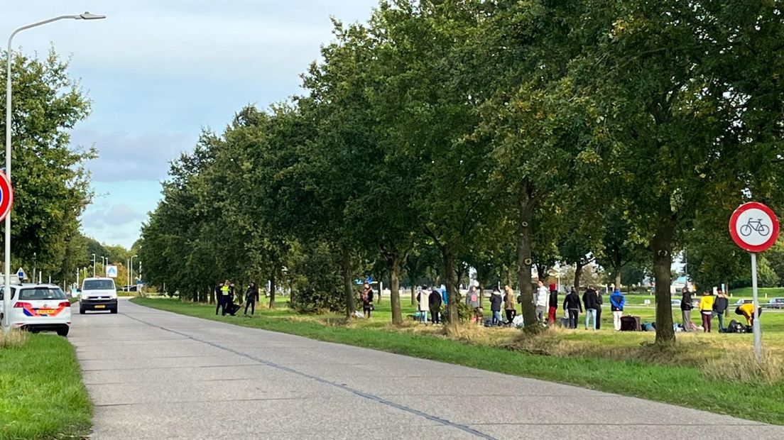 De groep protesterende asielzoekers
