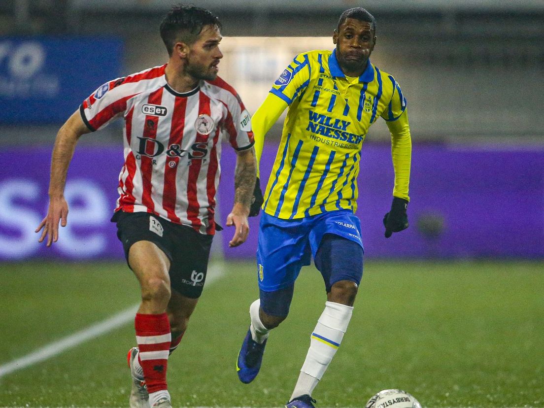 Mica Pinto in duel met RKC-verdediger Said Bakari