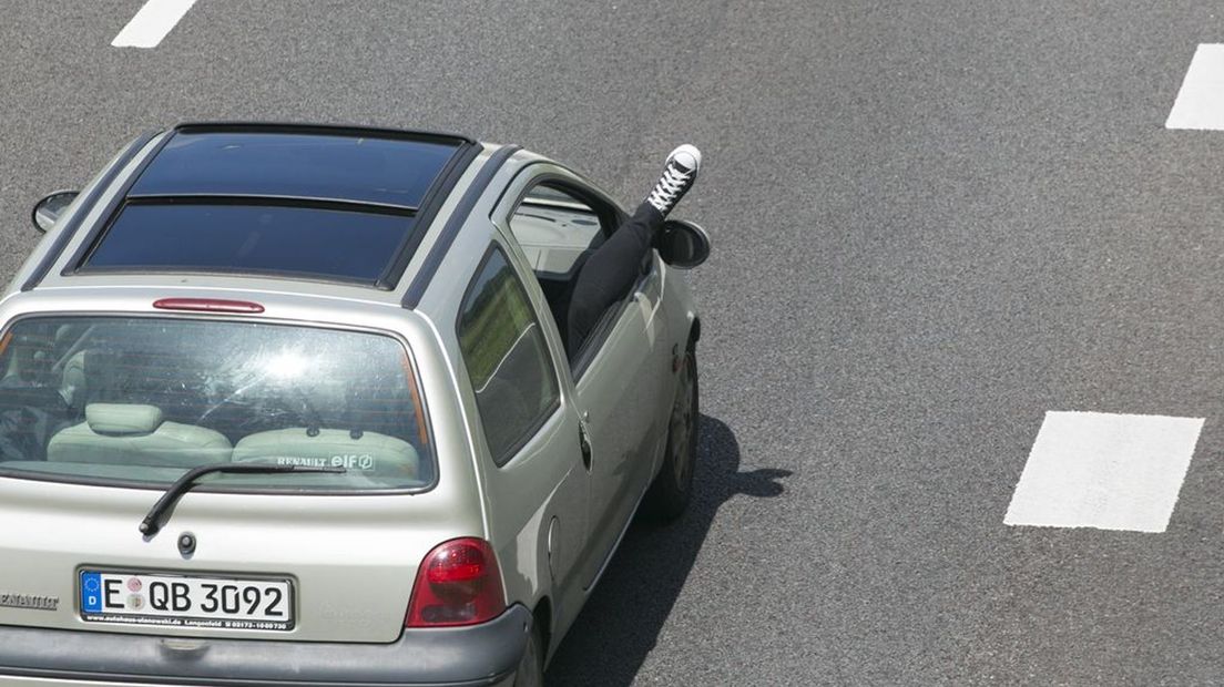 Drukte op de weg, donderdagochtend.