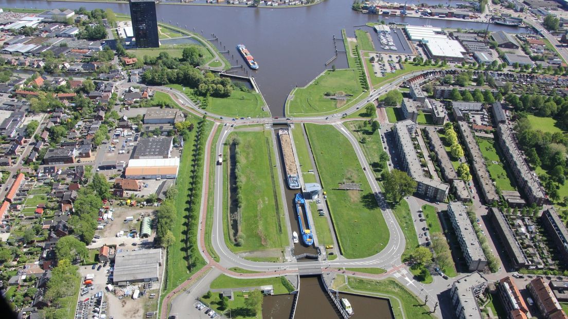 De Oostersluis vanuit de lucht