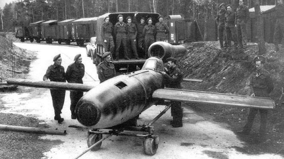 Een V1 'Reichenberg', die in 1945 door de Engelsen op de Duitsers is buitgemaakt.