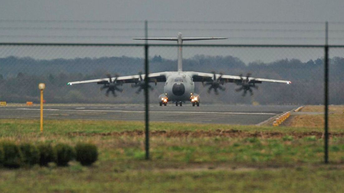 Airbus landt op Twente Airport