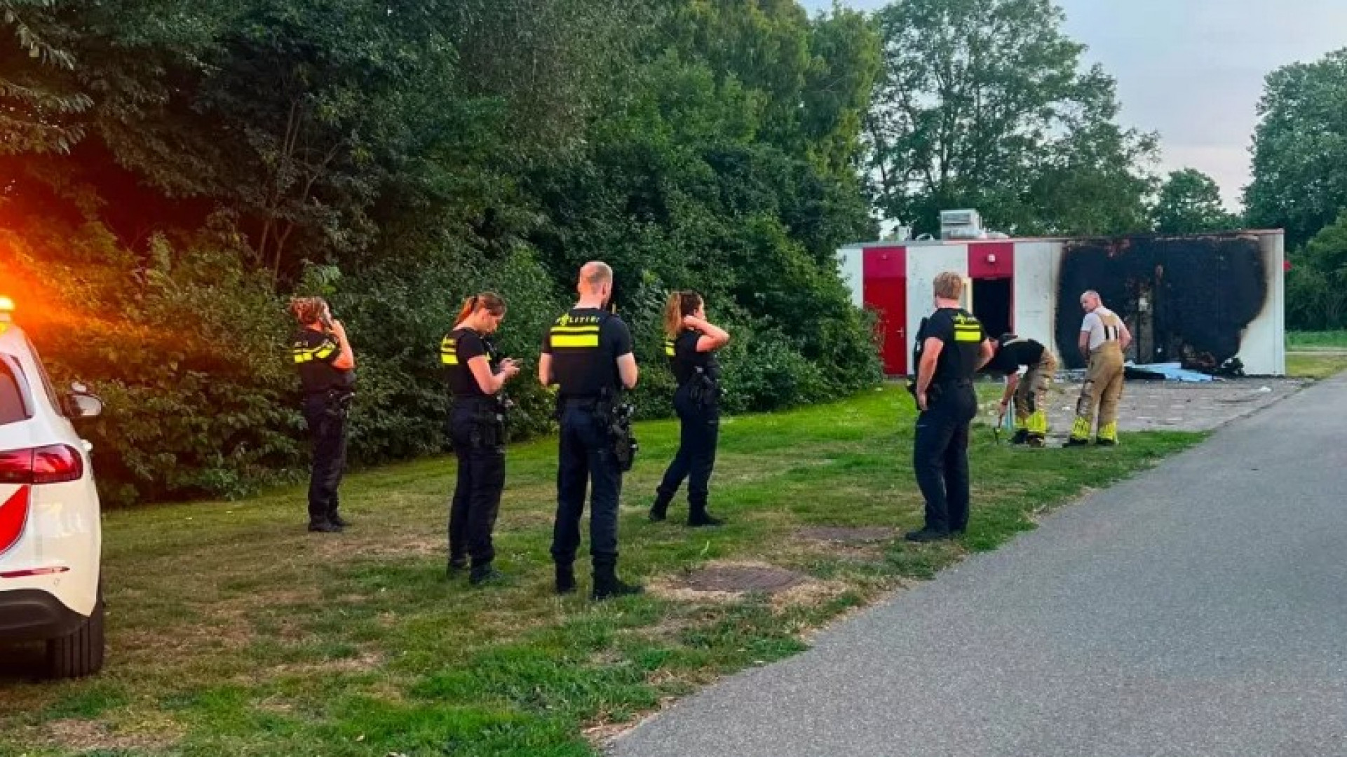 Gebouw beschadigd geraakt door de brand
