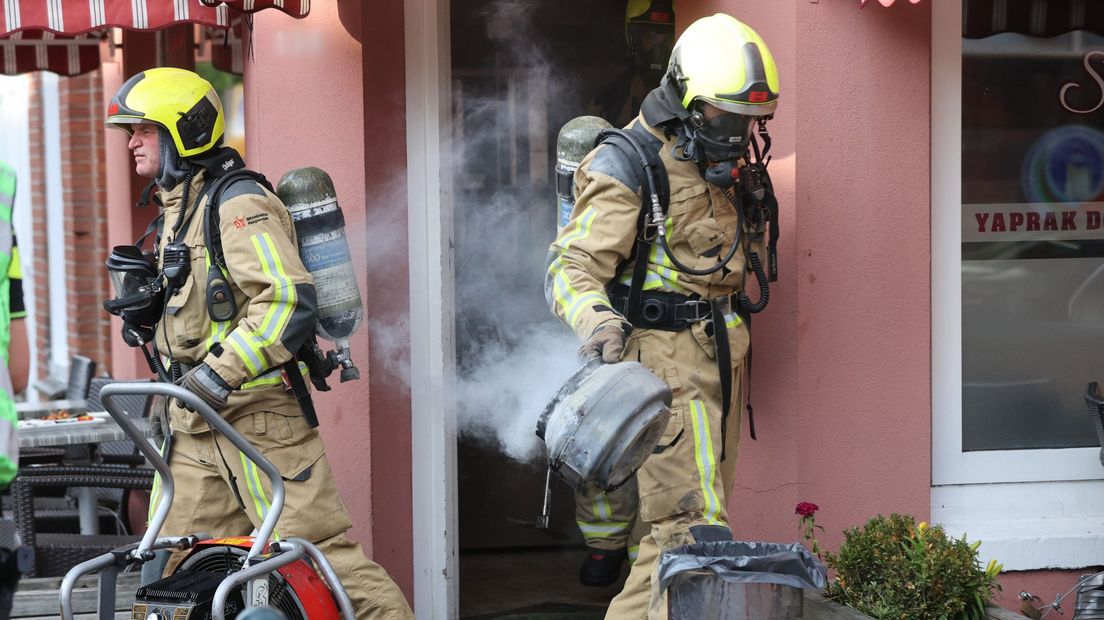 De brand woedde in de afzuiginstallatie
