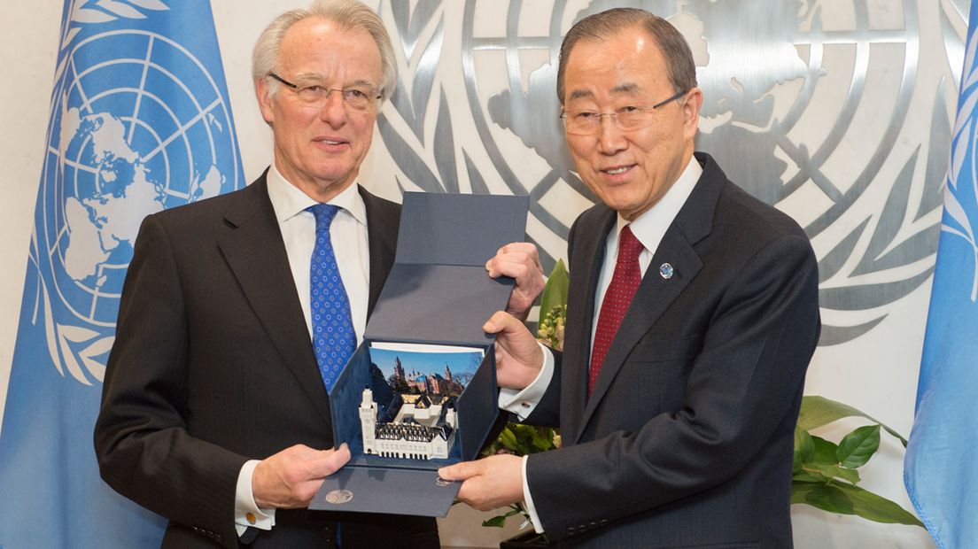 Jozias van Aartsen en Ban Ki-moon in New York