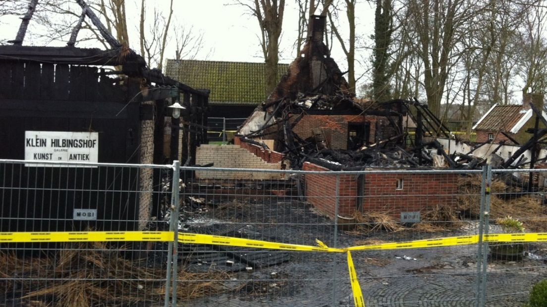 De afgebrande boerderij in Gieten